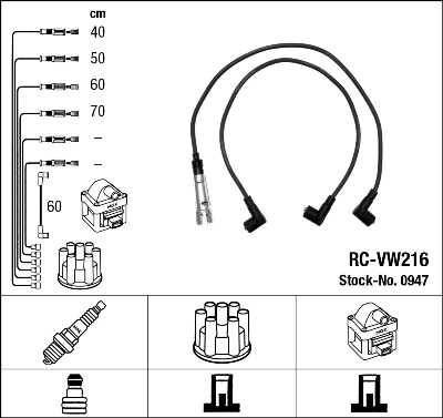 Купити Високовольтні дроти Volkswagen Golf II 19E, 1G1