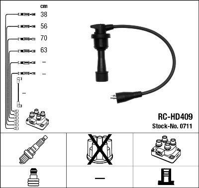 RCHD409 NGK Проводи високовольтні