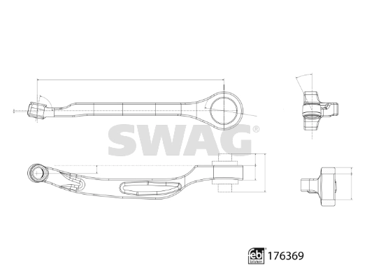 Важіль передньої підвіски нижній, правий Swag 33103497 ціна, від 104.61 USD