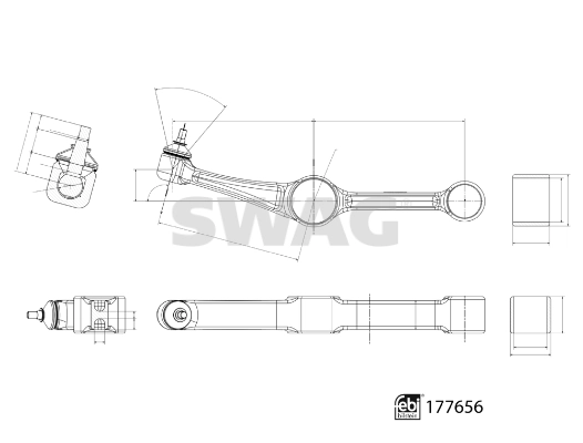 Важіль передній лівий Swag 33104238 ціна, від 100.16 USD