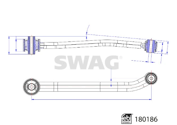Тяга поздовжня задньої підвіски, права Swag 33106956 ціна, від 25.65 USD