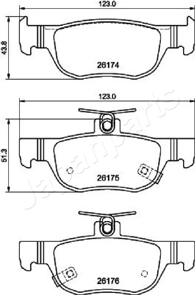 PP320AF Japan Parts Колодки гальмівні задні, дискові