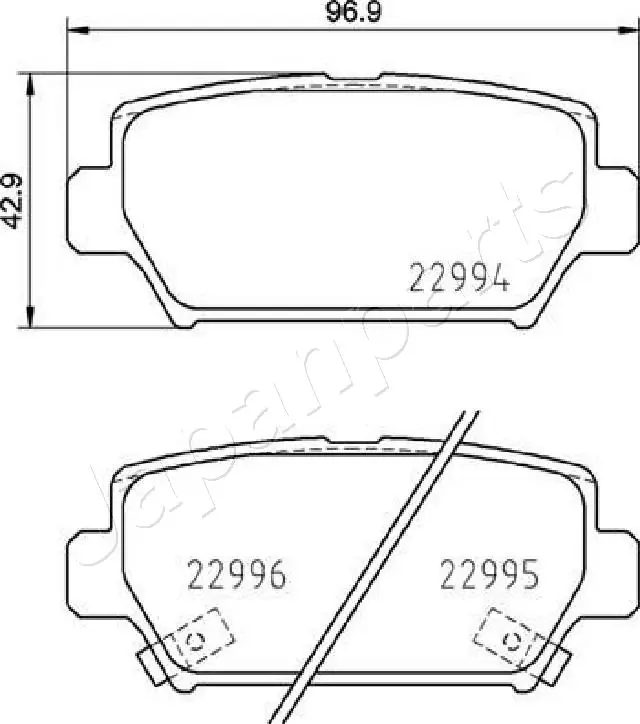 PP516AF Japan Parts Колодки гальмівні задні, дискові