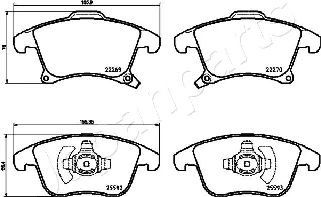 PA0311AF Japan Parts Передні гальмівні колодки