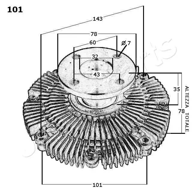 В'язкова муфта вентилятора Japan Parts VC101 ціна, від 59.25 USD