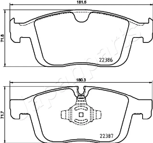 PA0335AF Japan Parts Передні гальмівні колодки