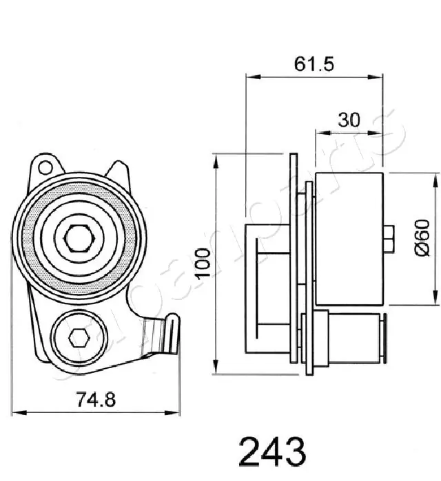 Ролик натяжителя ременя газорозподілу Japan Parts BE243 ціна, від 29.02 USD