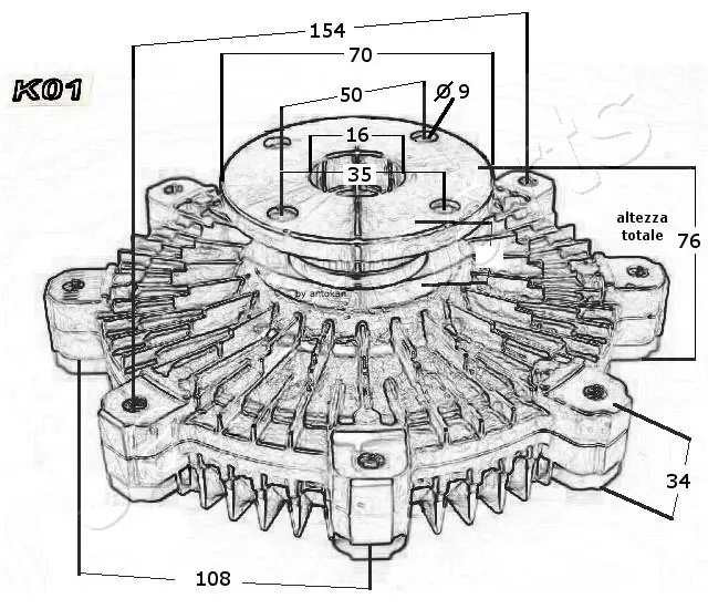 В'язкова муфта вентилятора Japan Parts VCK01 ціна, від 48.45 USD