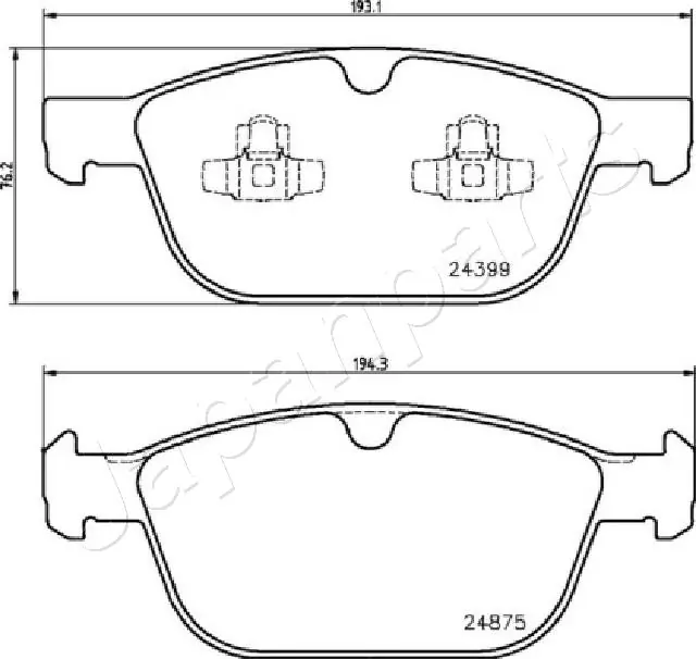 PA0334AF Japan Parts Передні гальмівні колодки