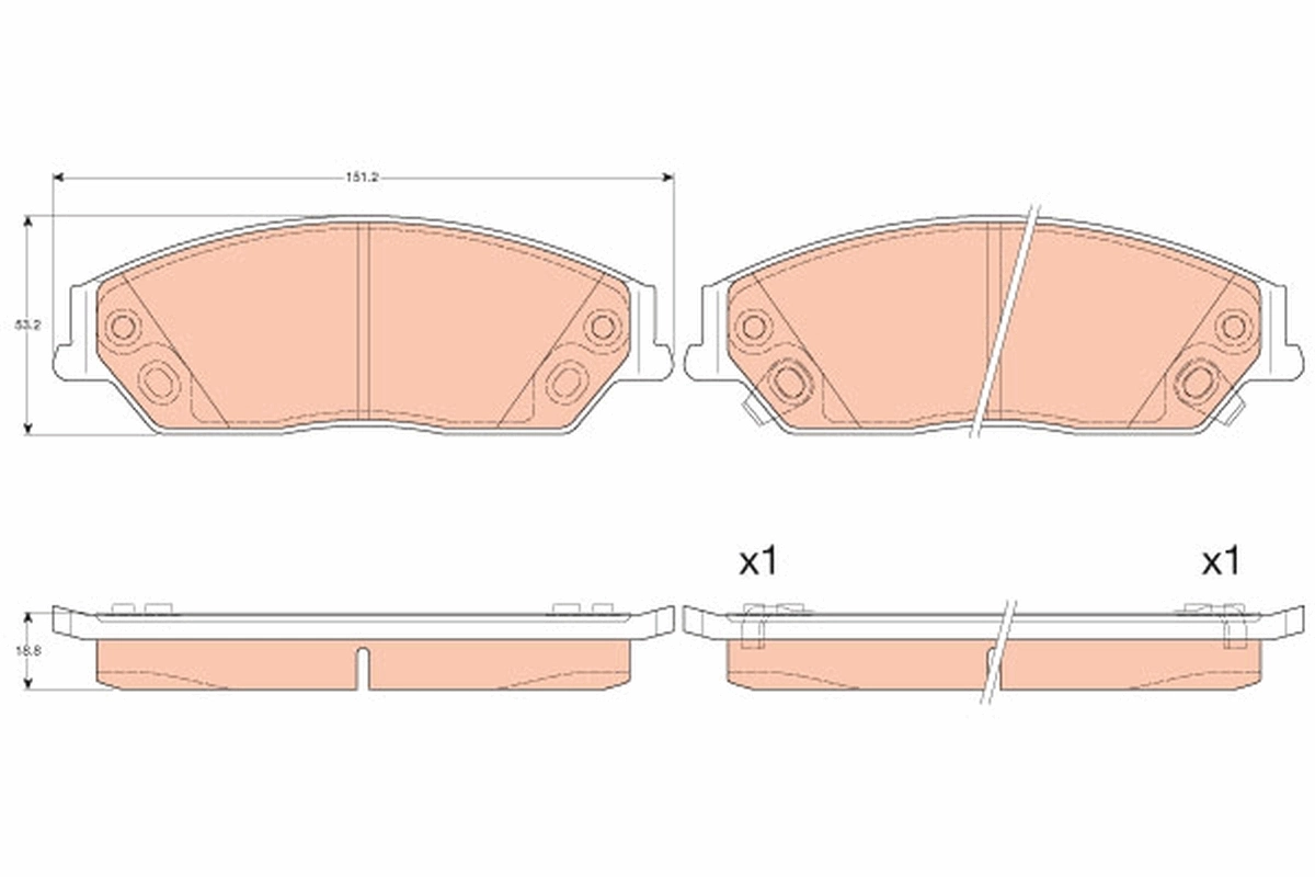 Передні тормозні колодки 0446506090 Toyota