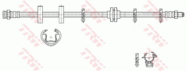 PHB187 TRW Гнучка гальмівна трубка передня