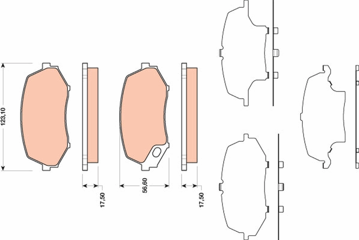 MK529908 Mitsubishi Передні гальмівні колодки