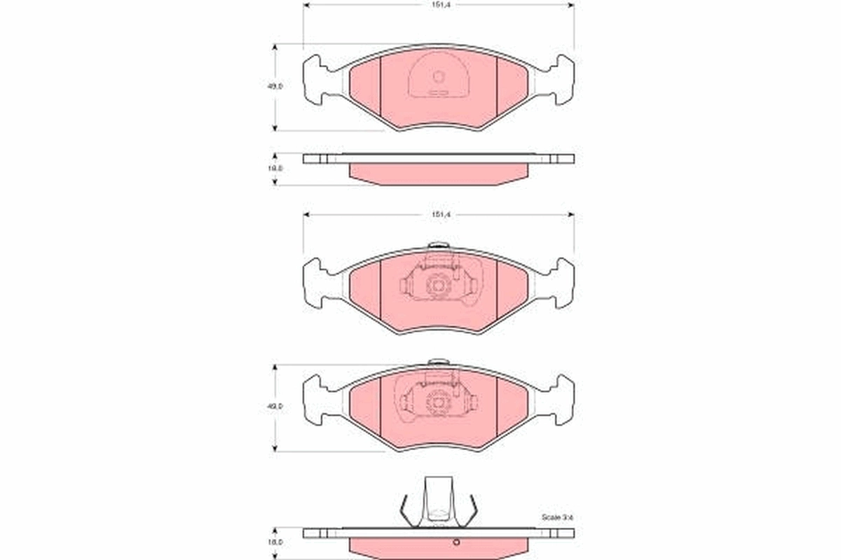 9949124 Fiat/Alfa/Lancia Передні гальмівні колодки