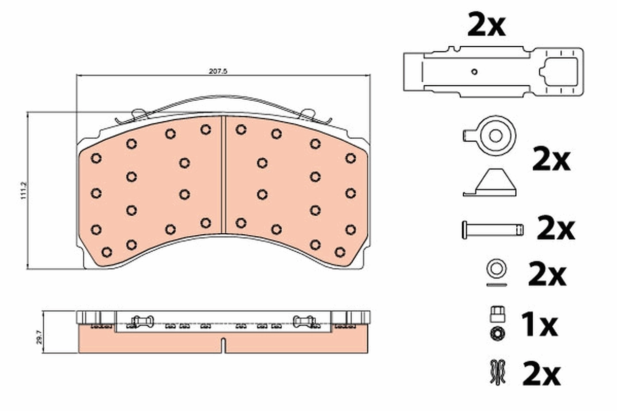 Передні тормозні колодки 0064201420 Ford