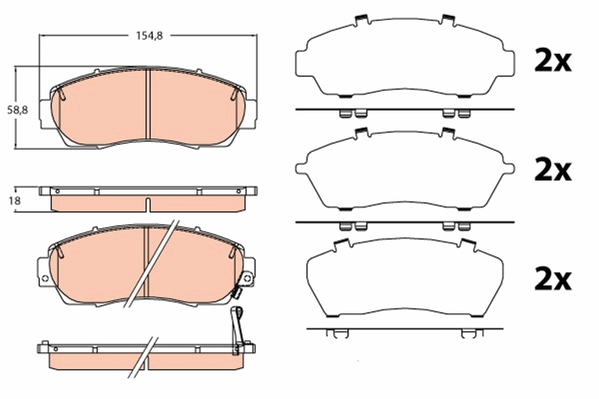 Передні тормозні колодки T2111067 Toko cars