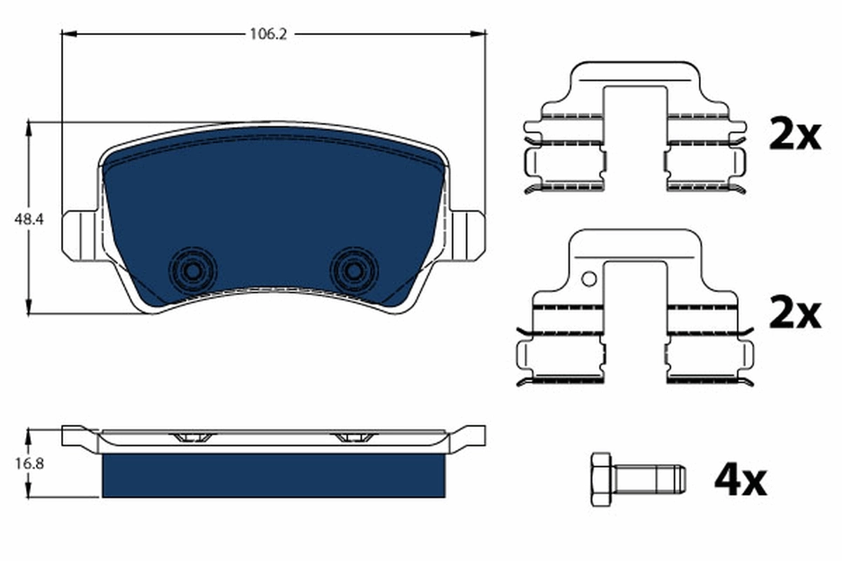 Колодки гальмівні задні, дискові на Volvo S80 II AS, AR
