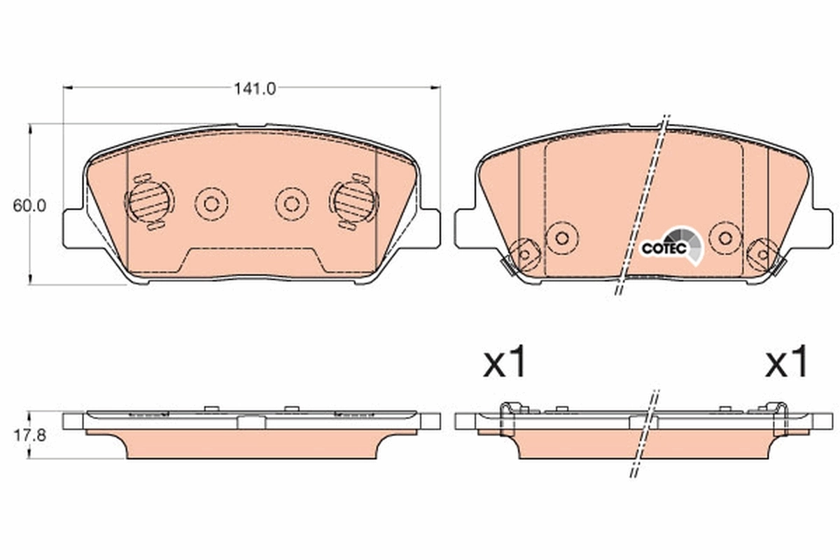 Гальмівні колодки Hyundai I30 хетчбек (GDH) (2012 - 2016) ціна, від 50.09 USD