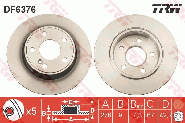 Задні дискові гальма Mercedes A246423001290 ціна, від 35.94 USD