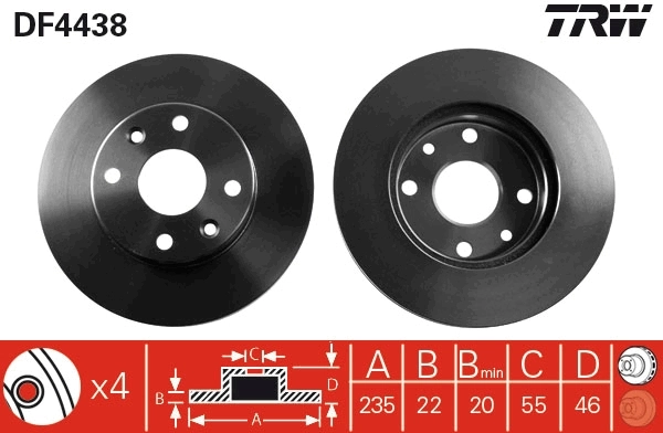 KDX7433251 Parts-Mall Гальмо дискове переднє