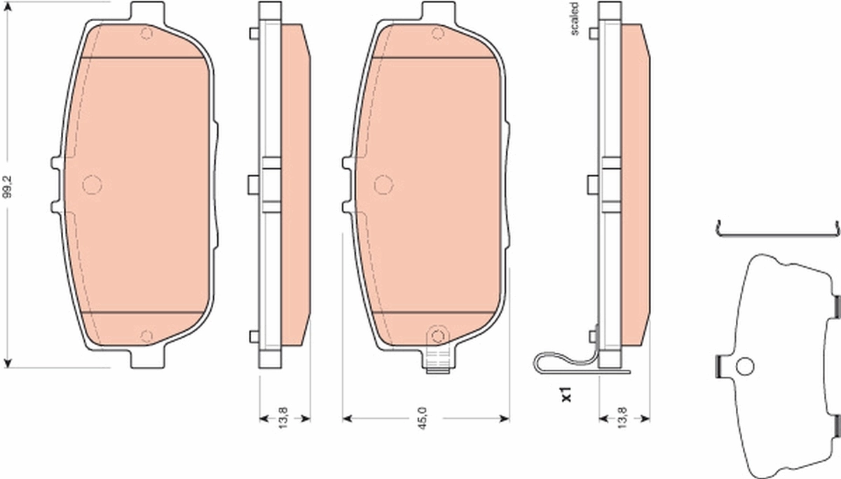 Задні дискові колодки Fiat/Alfa/Lancia 6000615057