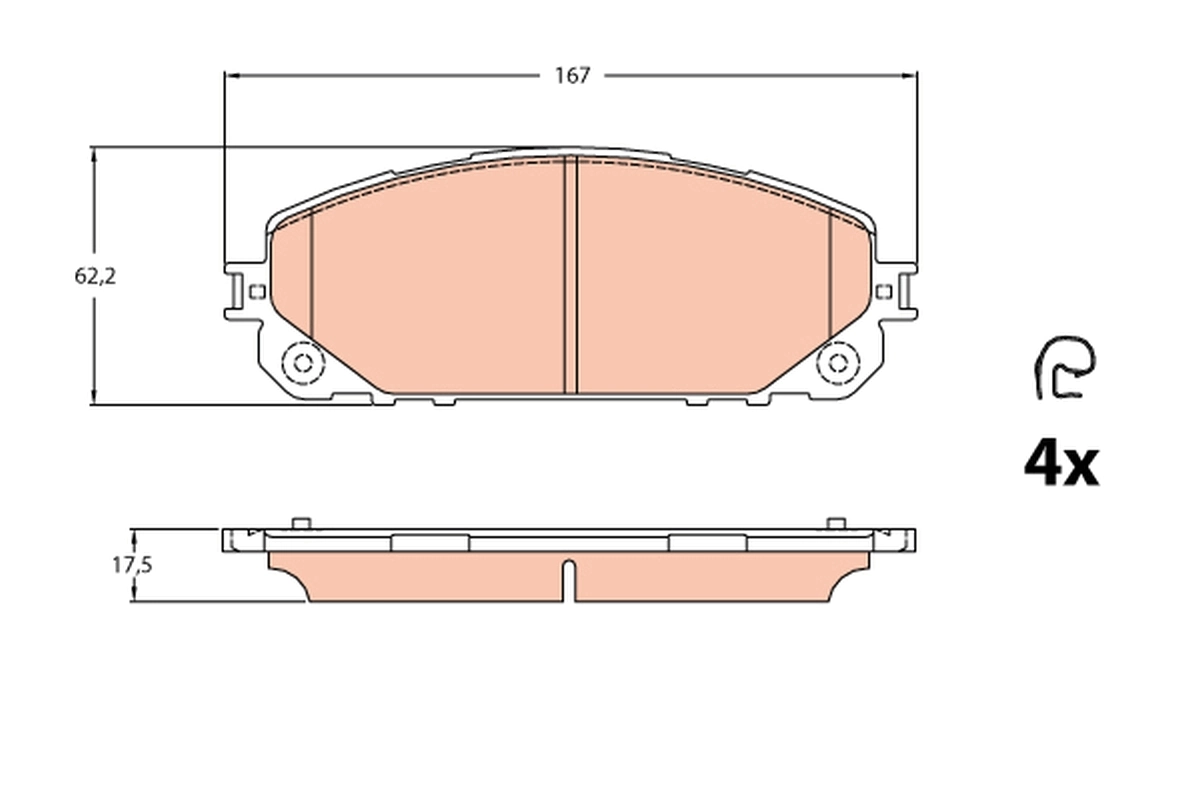 Передні тормозні колодки 161843 Power Stop