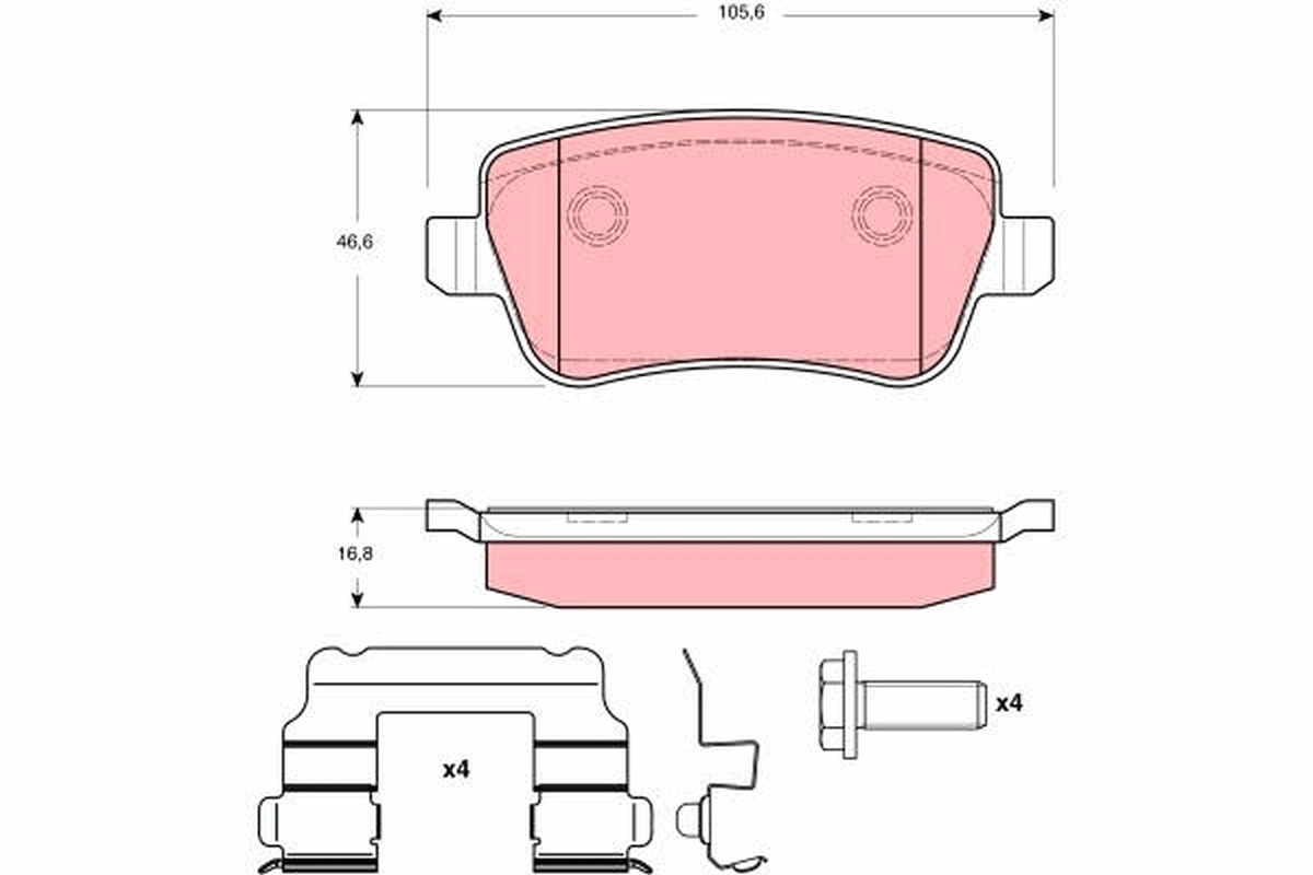 Задні гальмівні колодки 986494125 Bosch