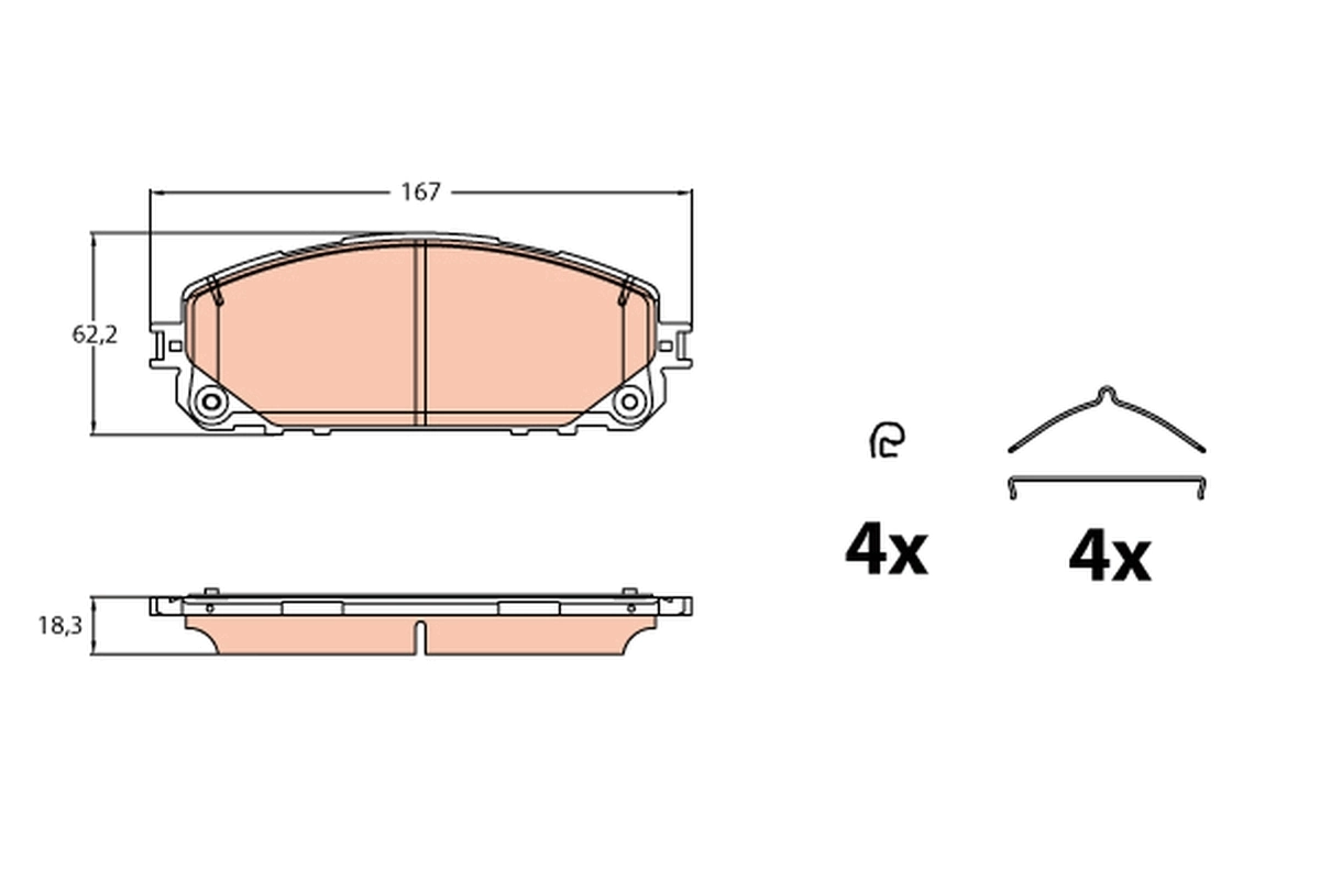 355041421 HELLA-PAGID Передні гальмівні колодки