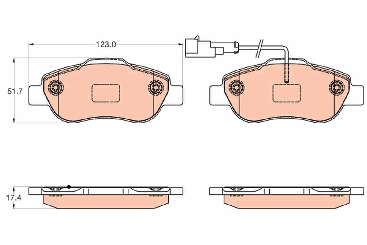 Гальмівні колодки Fiat 500 хетчбек (312) (2007 - 2026) ціна, від 22.76 USD