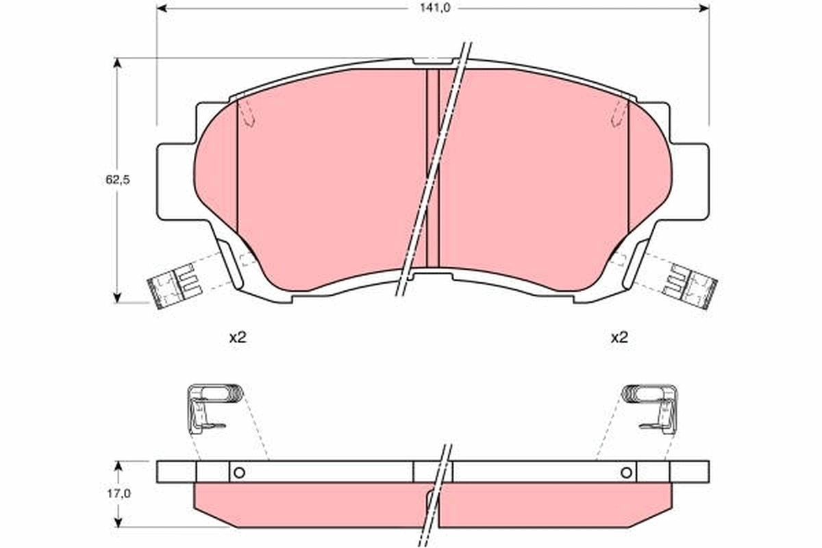 Гальмівні колодки Daihatsu 044912B030 ціна, від 21.84 USD