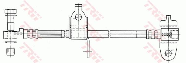 F0397 Ties Шланг гальмівний передній, правий