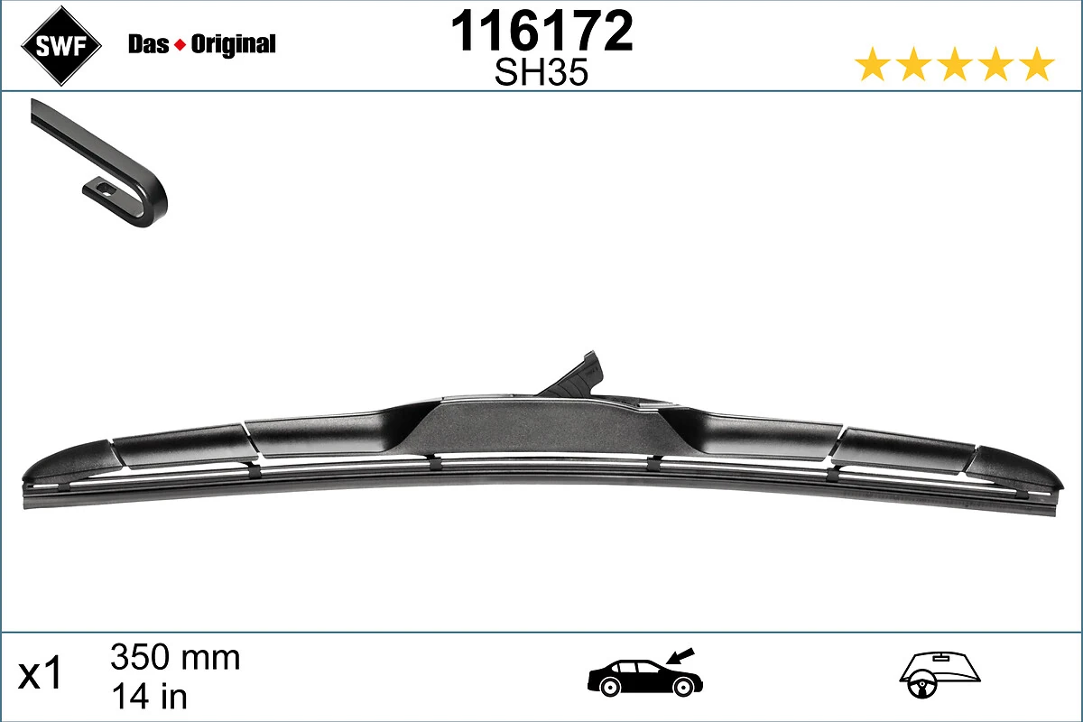 Щітка склоочисника заднього скла SWF 116172 ціна, від 6.85 USD