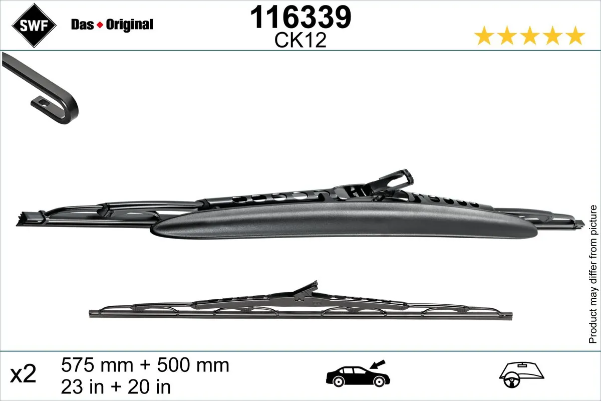Щітка-двірник лобового скла, водійська SWF 116339 ціна, від 35.45 USD