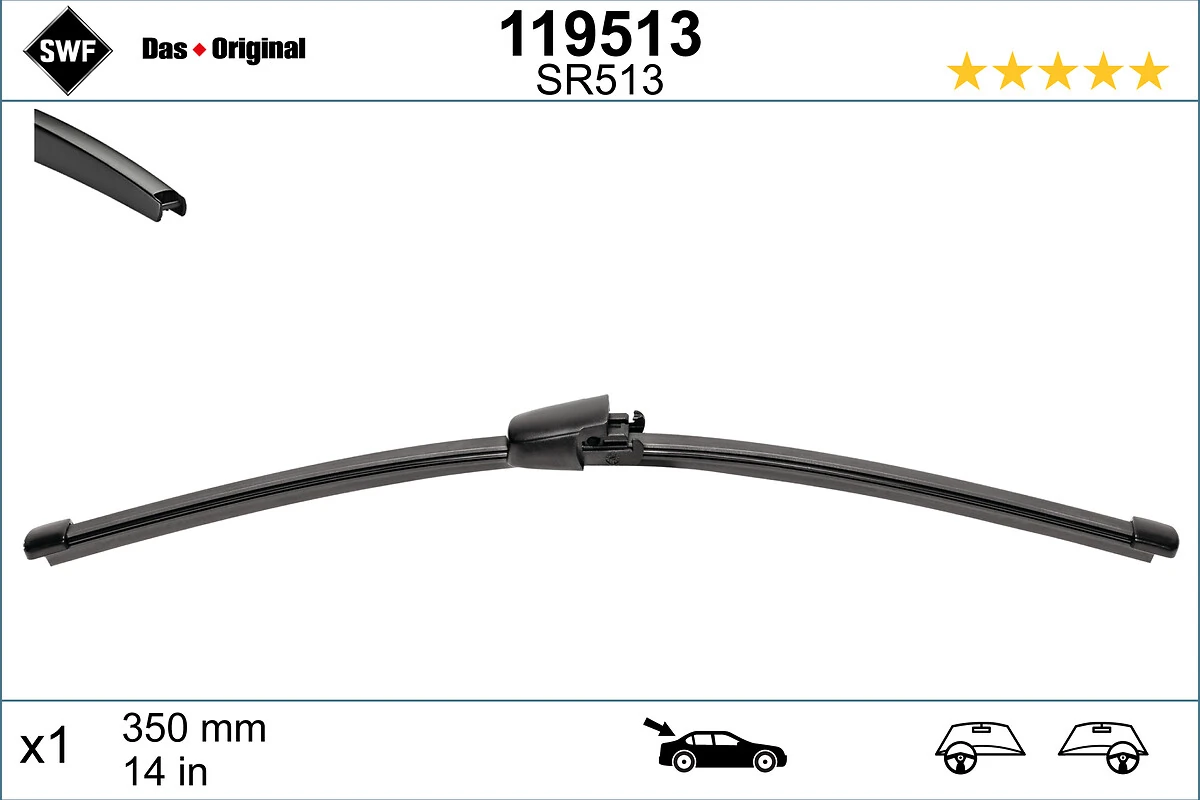 Щітка склоочисника заднього скла SWF 119513 ціна, від 10.87 USD