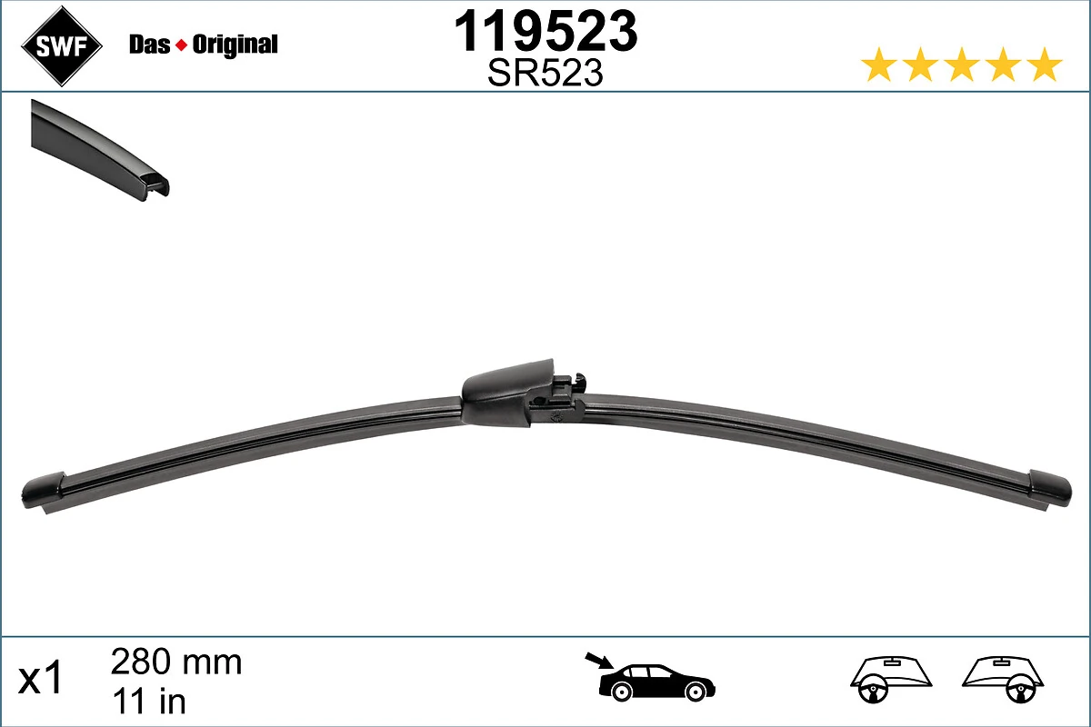 Щітка склоочисника заднього скла SWF 119523 ціна, від 8.61 USD