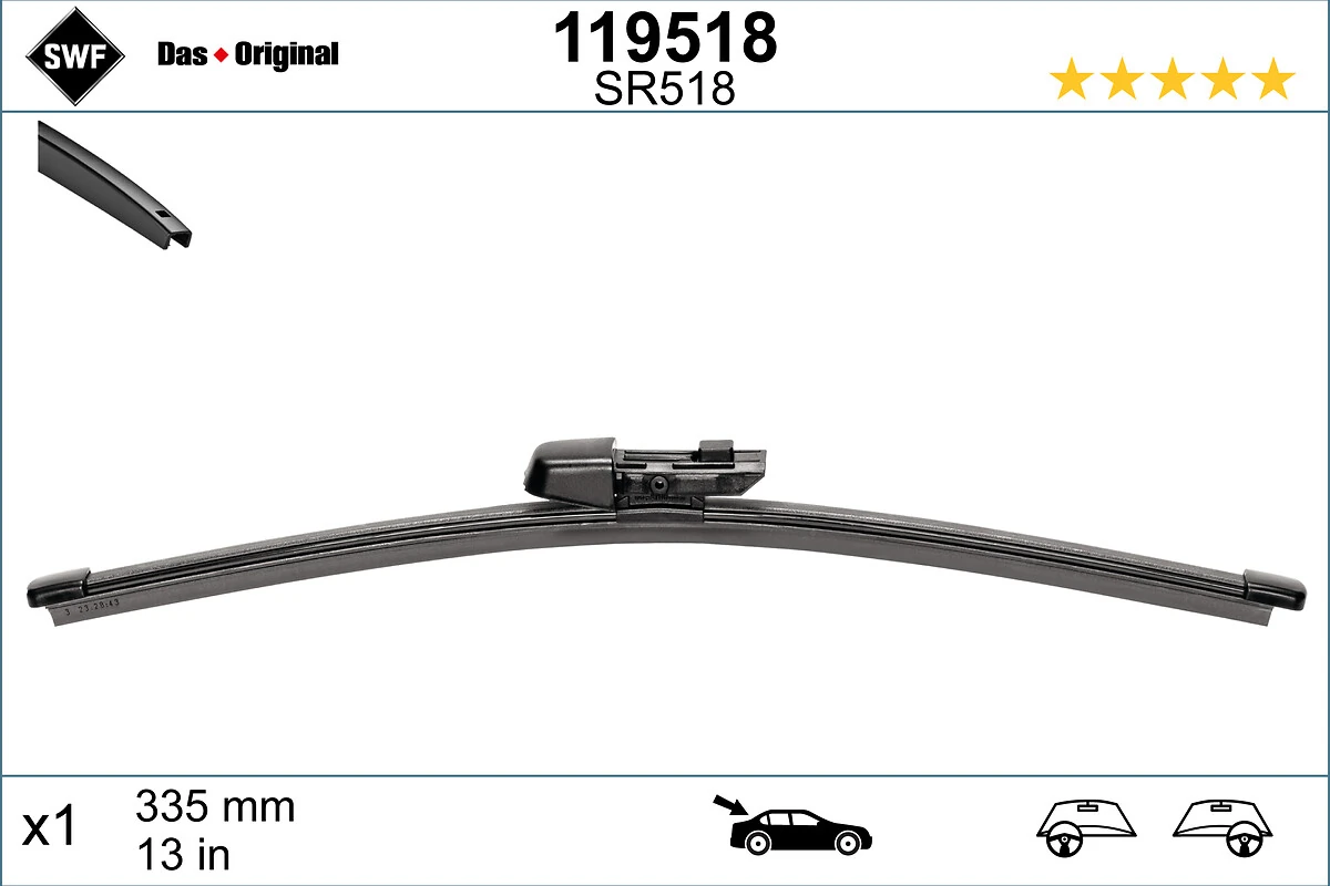 Щітка склоочисника заднього скла SWF 119518 ціна, від 9.77 USD