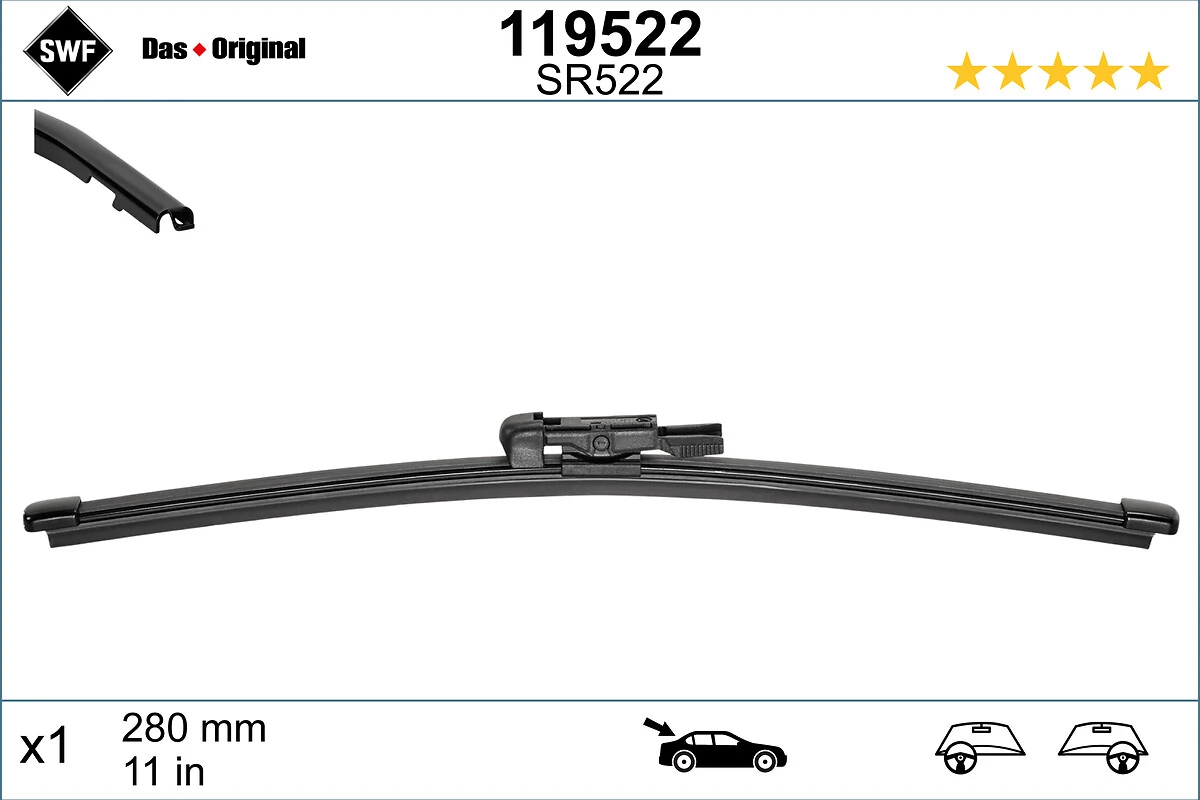 Щітка склоочисника заднього скла SWF 119522 ціна, від 7.86 USD