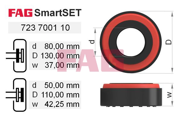 Комплект підшипник маточини передньої DAF 0836586 ціна, від 97.12 USD