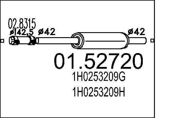 Глушник, центральна частина Bosal VFM1117