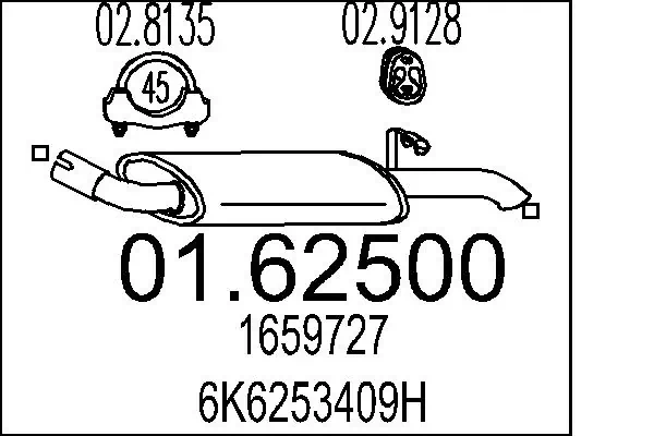 Вихлопна труба Ford Fiesta Mk6 хетчбек (CB1) (2008 - 2016) ціна, від 57.92 USD
