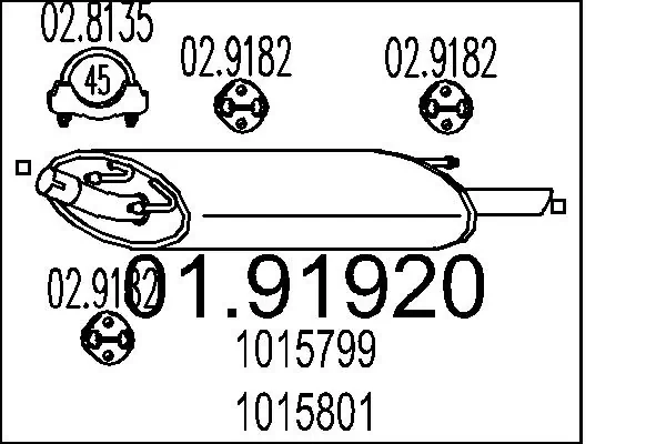 1E0740500 Mazda Глушник, задня частина