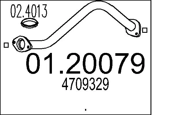 Труба приймальна (штани) глушника, передня 4709329 Opel
