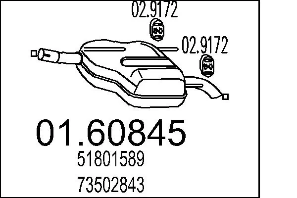 Глушник, задня частина на Fiat Croma II 194