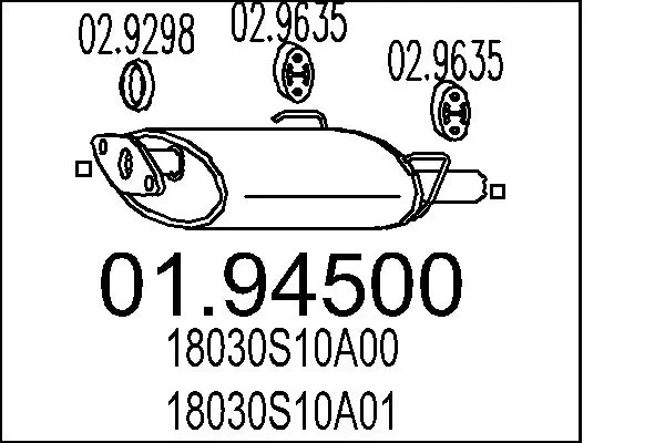 Глушилка задня Honda CR-V I позашляховик (RD) (1995 - 2002) ціна, від 55.61 USD