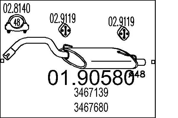 3467139 Volvo Глушник, задня частина