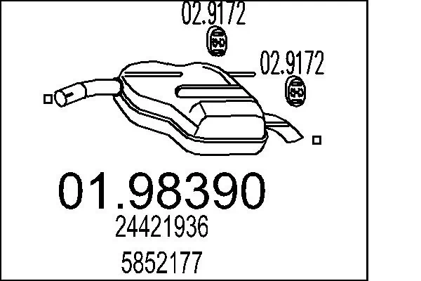 ED17618 Edex Глушник, задня частина