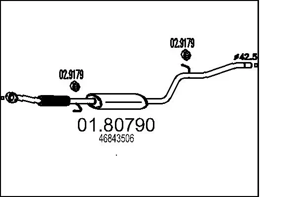 Глушник, центральна частина 71765090 Fiat/Alfa/Lancia