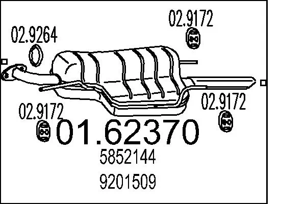Купити Глушник, задня частина Opel Astra G F07