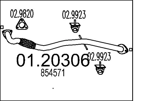 Труба приймальна (штани) глушника, передня Peugeot/Citroen 95511503