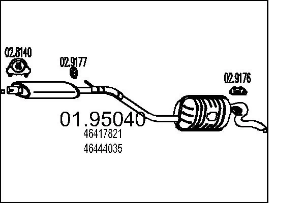 Вихлопна труба Fiat Punto I хетчбек (176) (1993 - 1999) ціна, від 65.71 USD
