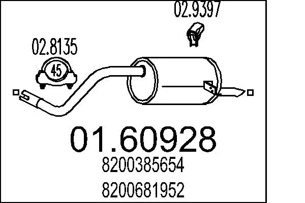  Глушник, задня частина Renault Clio 3